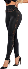 Lace Patchwork High Waisted Long Pants