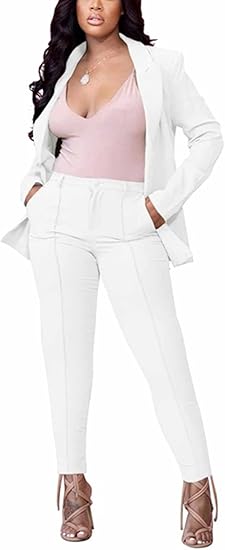 Two Piece Long Sleeve Blazer Pants Set