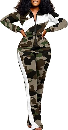 Two Piece Zipper Up Top Long Pants