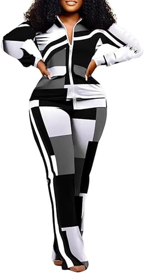 Two Piece Zipper Up Top Long Pants