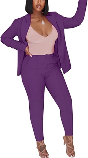 Two Piece Long Sleeve Blazer Pants Set