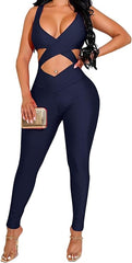 Sleeveless Cut Out Bodycon Jumpsuit