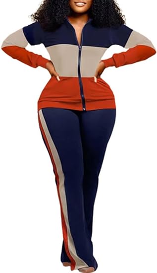 Two Piece Zipper Up Top Long Pants