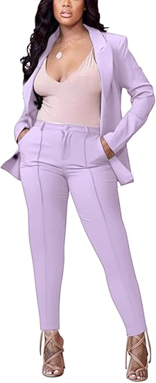 Two Piece Long Sleeve Blazer Pants Set