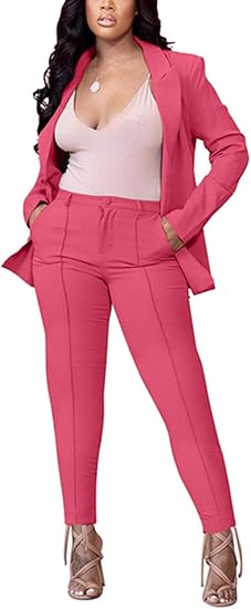 Two Piece Long Sleeve Blazer Pants Set