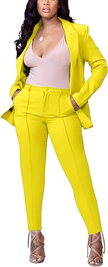 Two Piece Long Sleeve Blazer Pants Set
