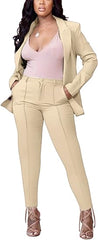 Two Piece Long Sleeve Blazer Pants Set