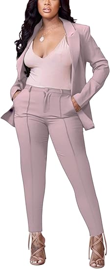 Two Piece Long Sleeve Blazer Pants Set