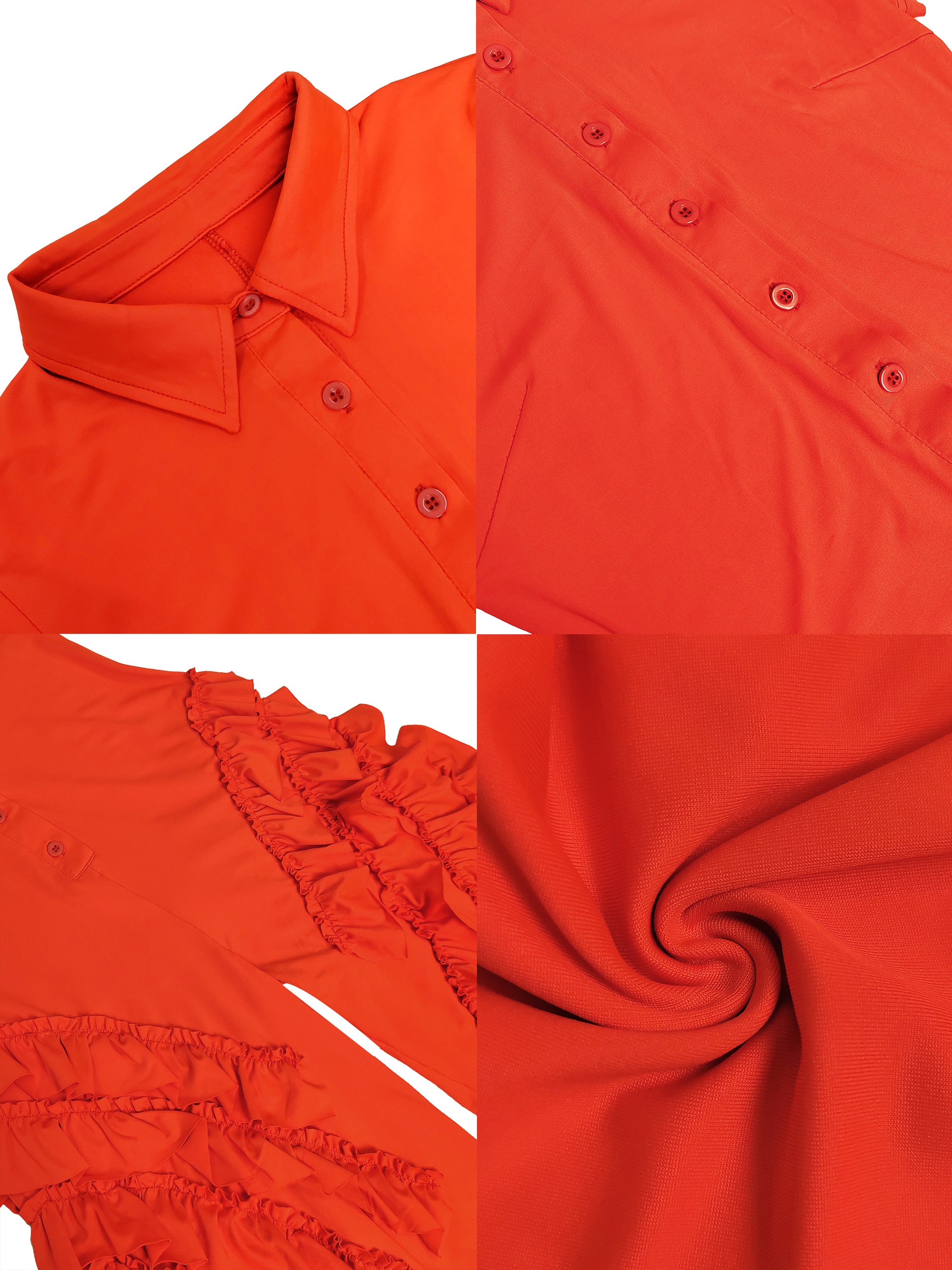 Two Pieces Short Sleeve Ruffle Trim Jumpsuit