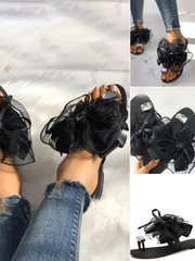 Bow Rhinestone Flat Slipper