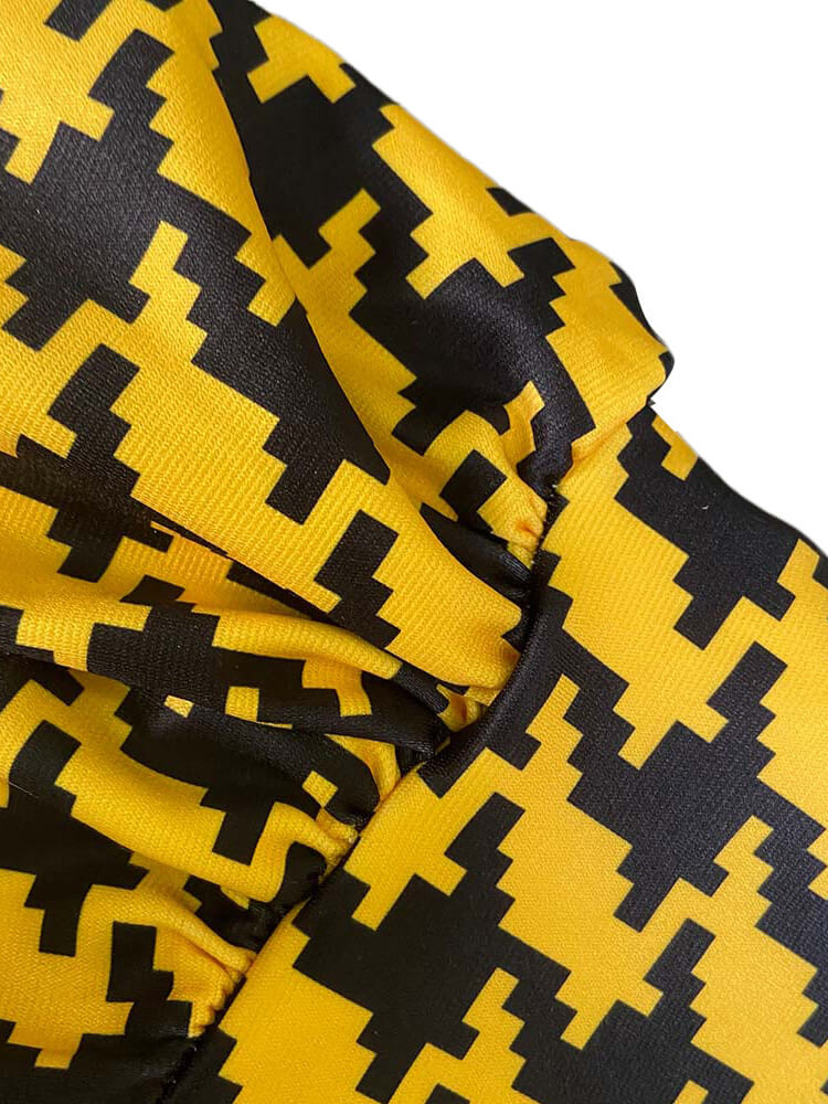 Long Sleeve Houndstooth Wide Leg Jumpsuit