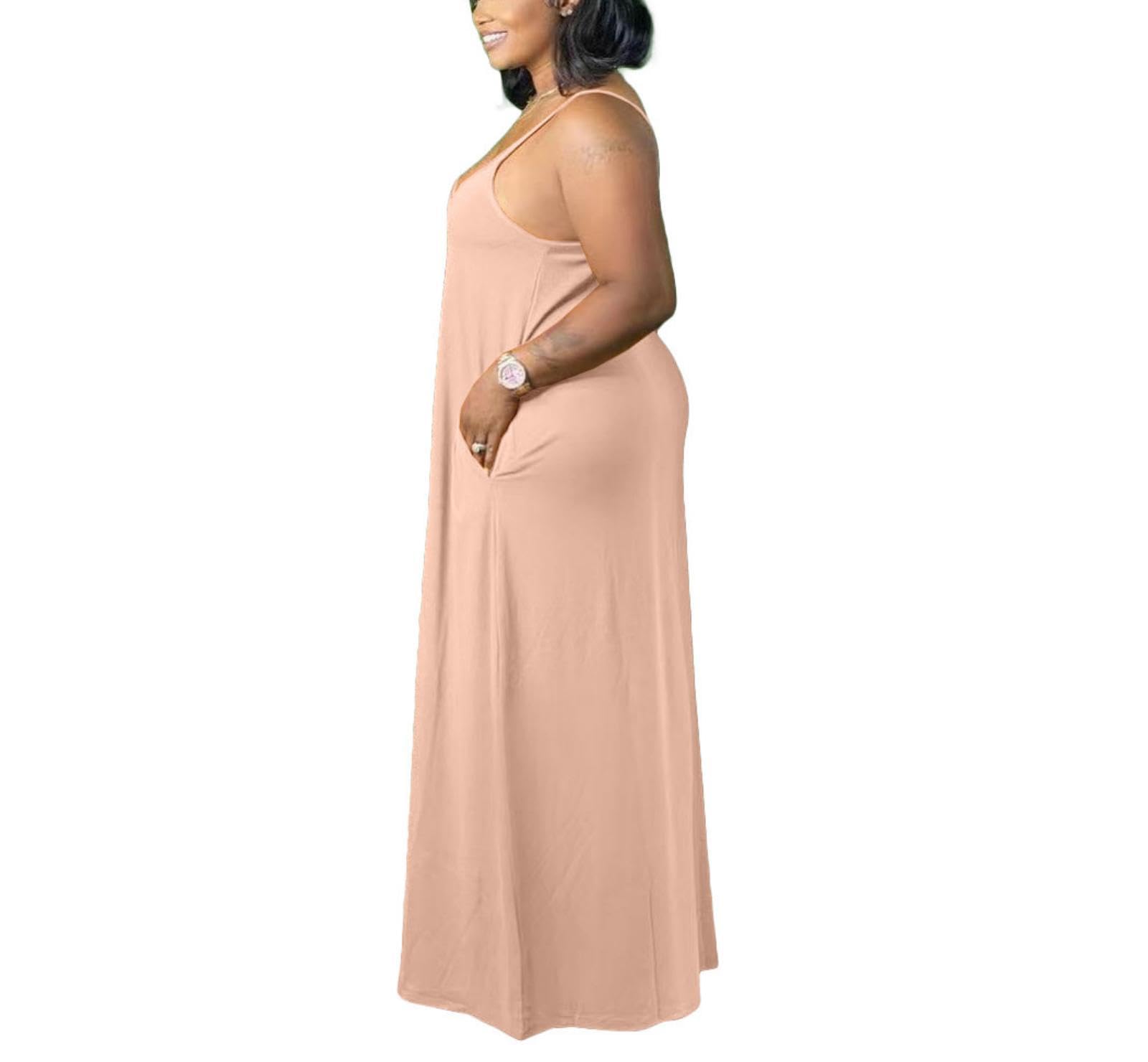 Plus Size Strap Maxi Dress With Pockets