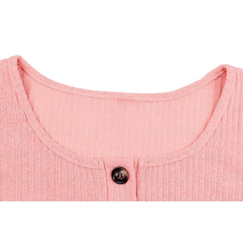 Buttoned Square Collar Top Wide Leg Pant Set