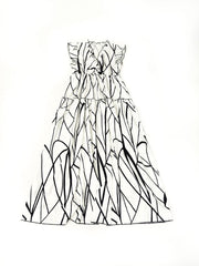 Geometric Print V-Neck Ruffle Hem Maxi Dress
