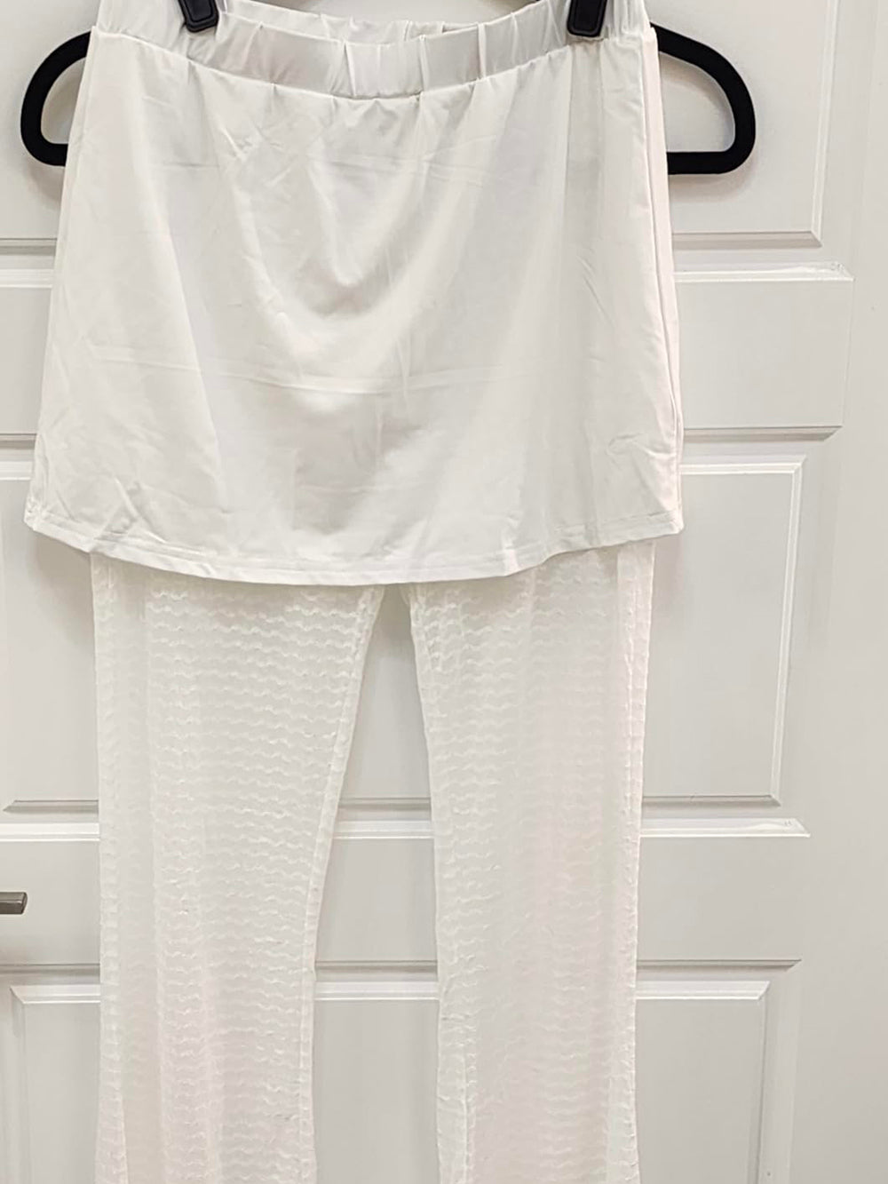 Two Piece Mesh Lace Tube Top Pants Sets