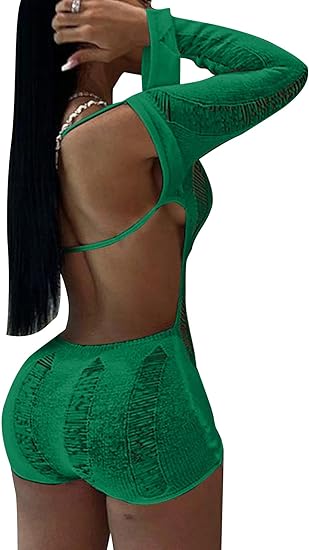 Hollow Out Backless Off Shoulder Romper