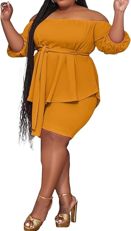 Plus Size Short Sleeve Belted Top Pant