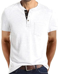Mens Short Sleeve Button T-Shirt