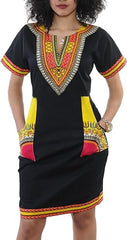 V Neck Printed Bodycon Shift Dress