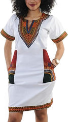 V Neck Printed Bodycon Shift Dress