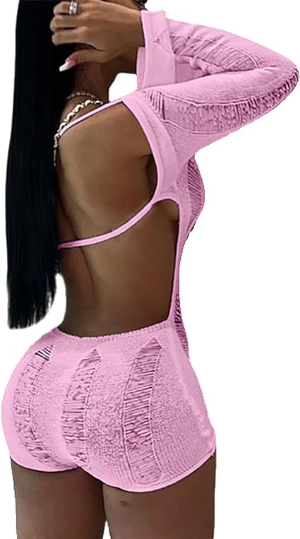 Hollow Out Backless Off Shoulder Romper