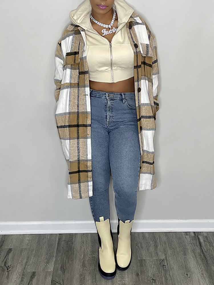 Chemises à carreaux à poches plaquées