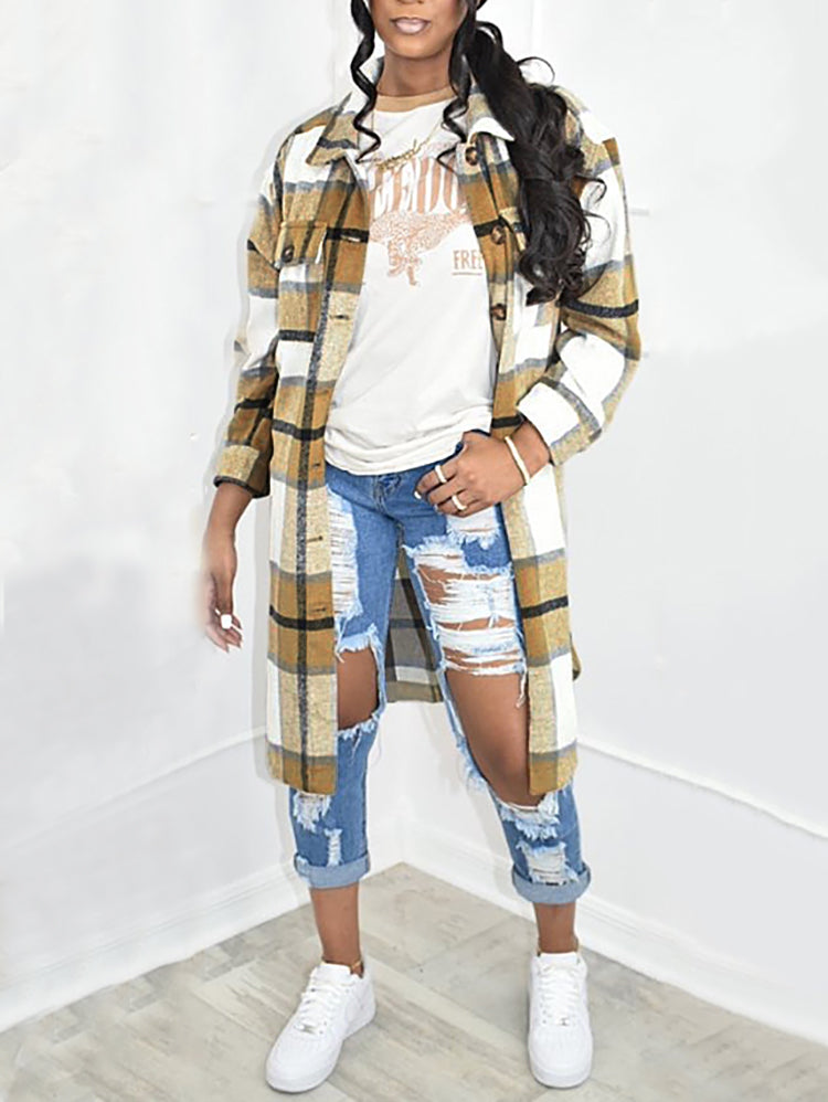 Chemises à carreaux à poches plaquées