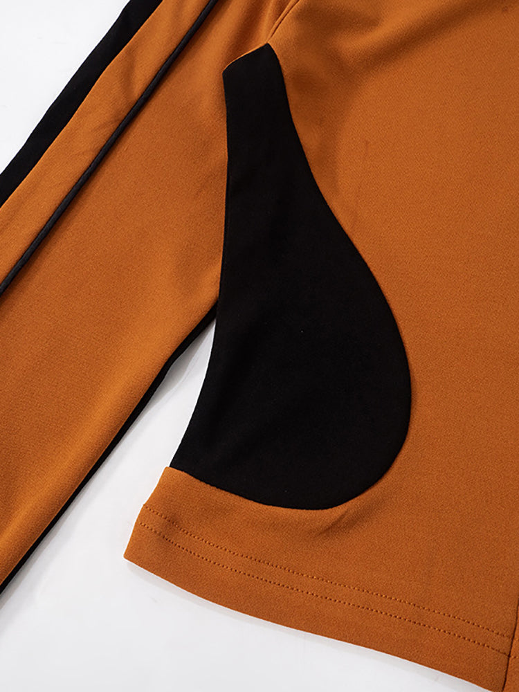 Stand Collar Slim Fit Jacket and Shorts Set