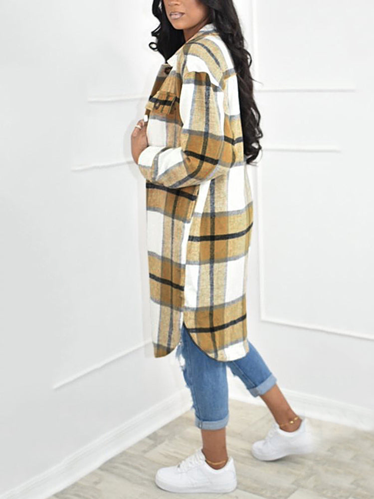 Chemises à carreaux à poches plaquées