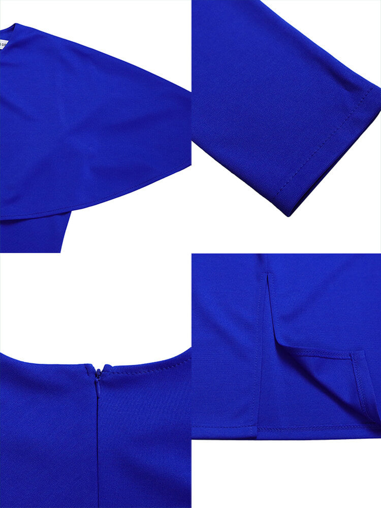 Half Sleeve Asymmetrical Bodycon Midi Dress