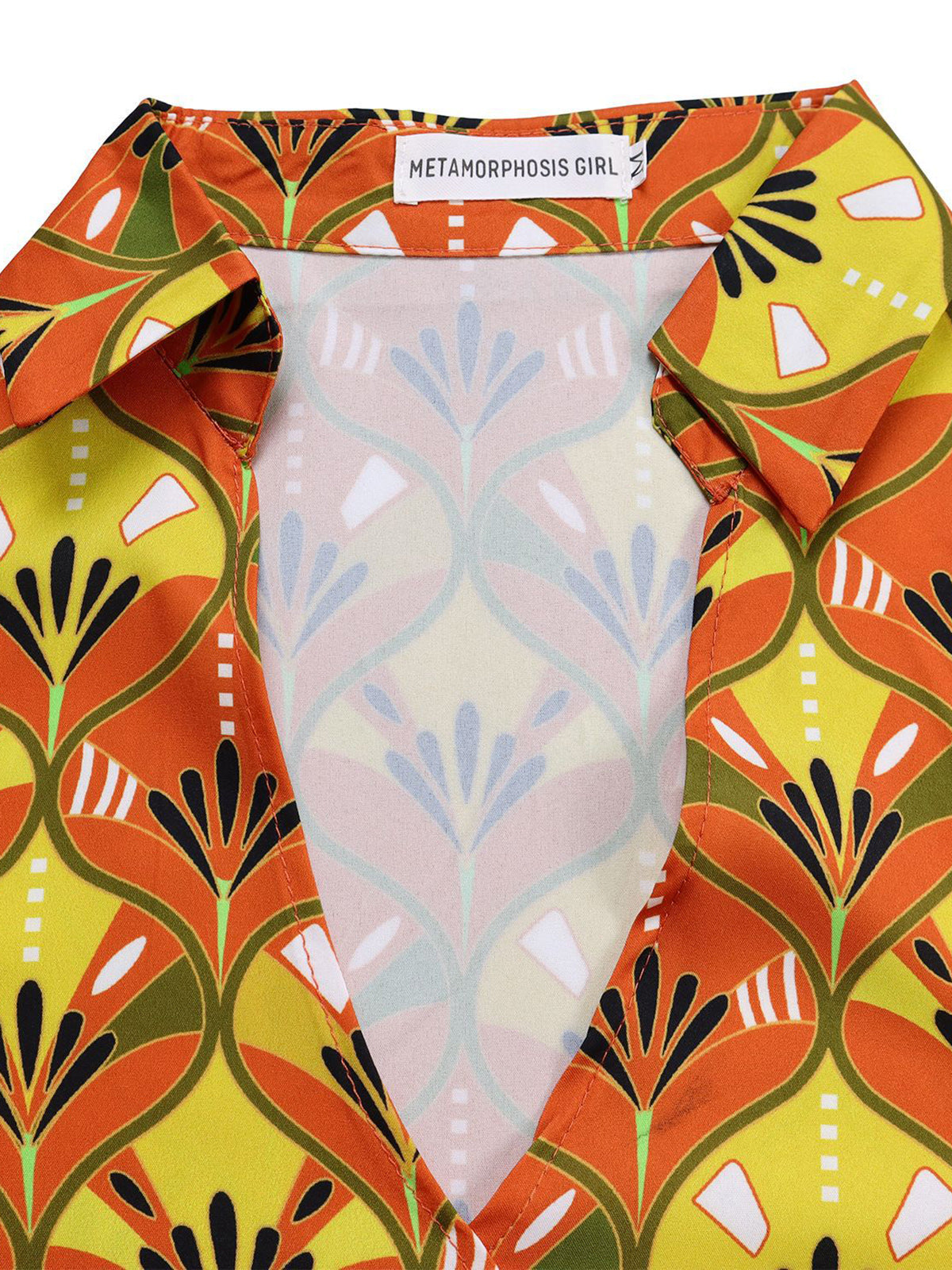 Printed Long Sleeve Shirt & Wide-Leg Pants