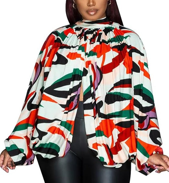 Bat Long Sleeve Chiffon Blouse