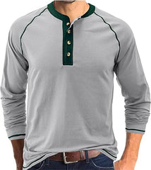 Mens Long Sleeve Henley Shirt