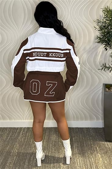 Detachable Letter Graphic Racer Colorblock Baseball Coat