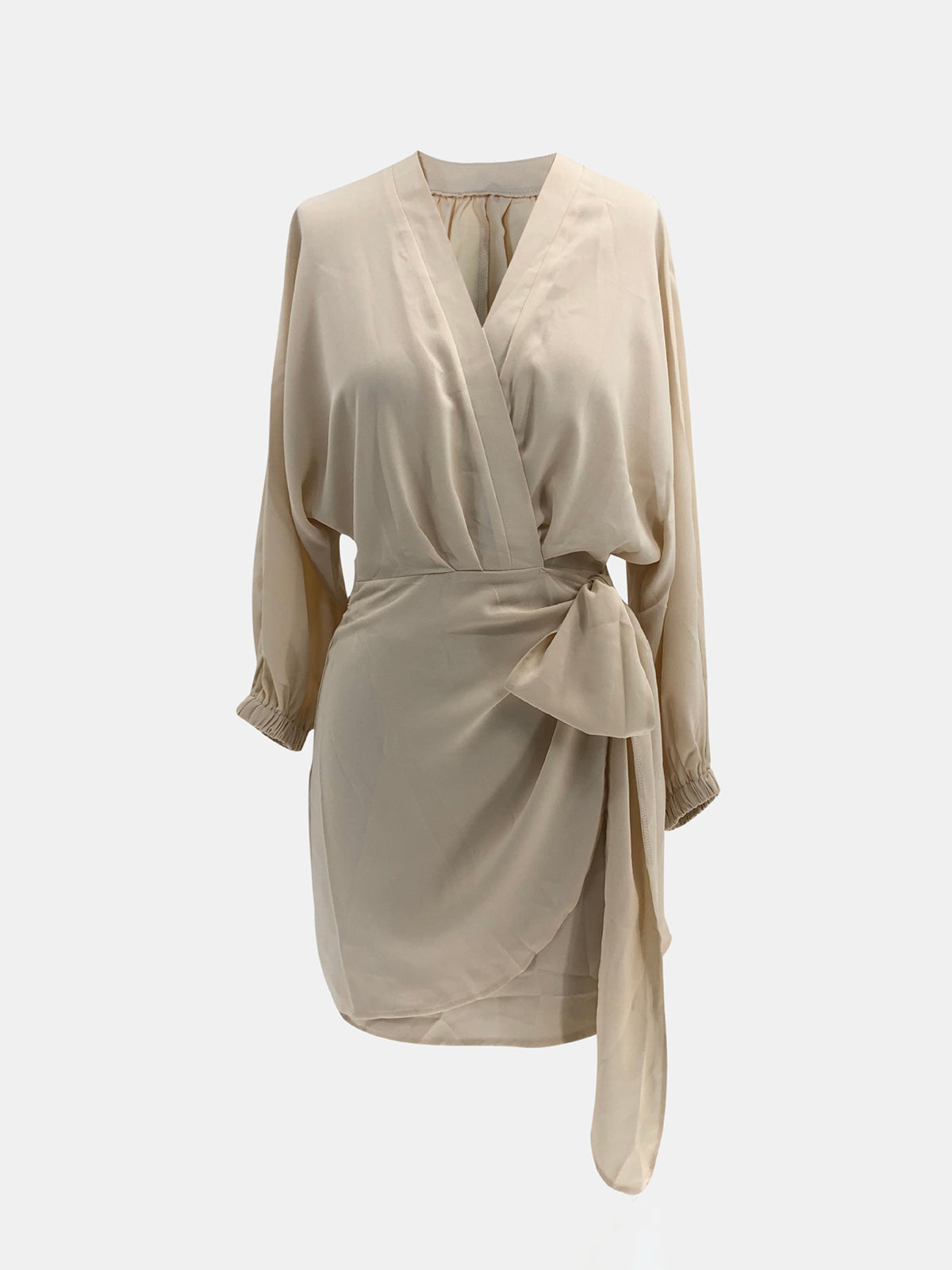 Belted Lantern Sleeve Mini Dress