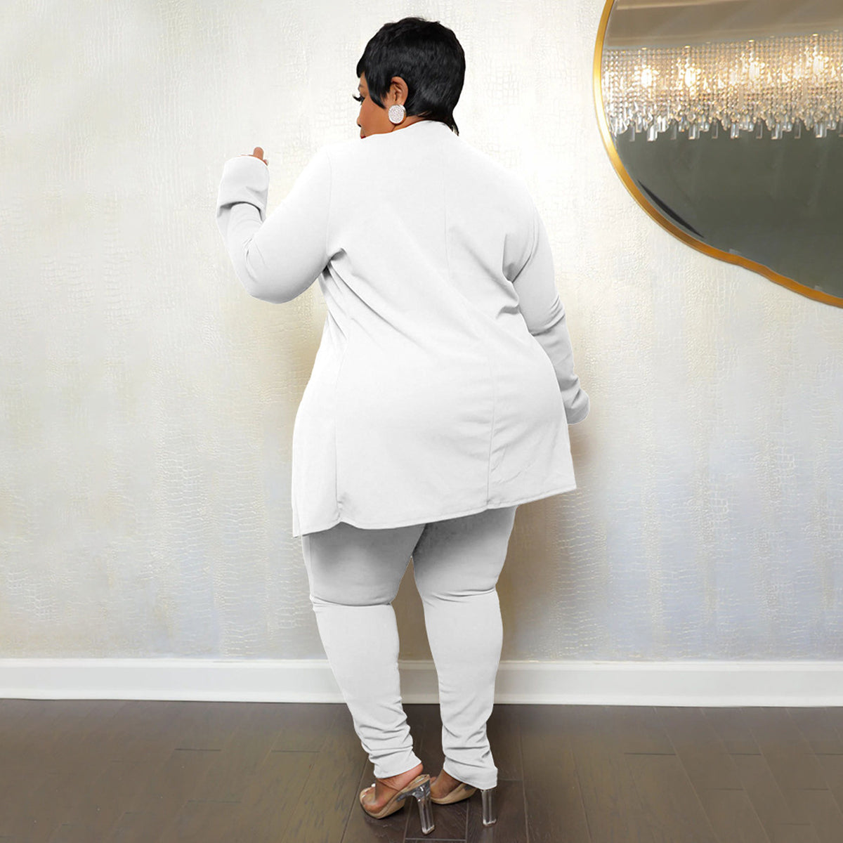 Two Piece Long Sleeve Jacket Bodycon Pants