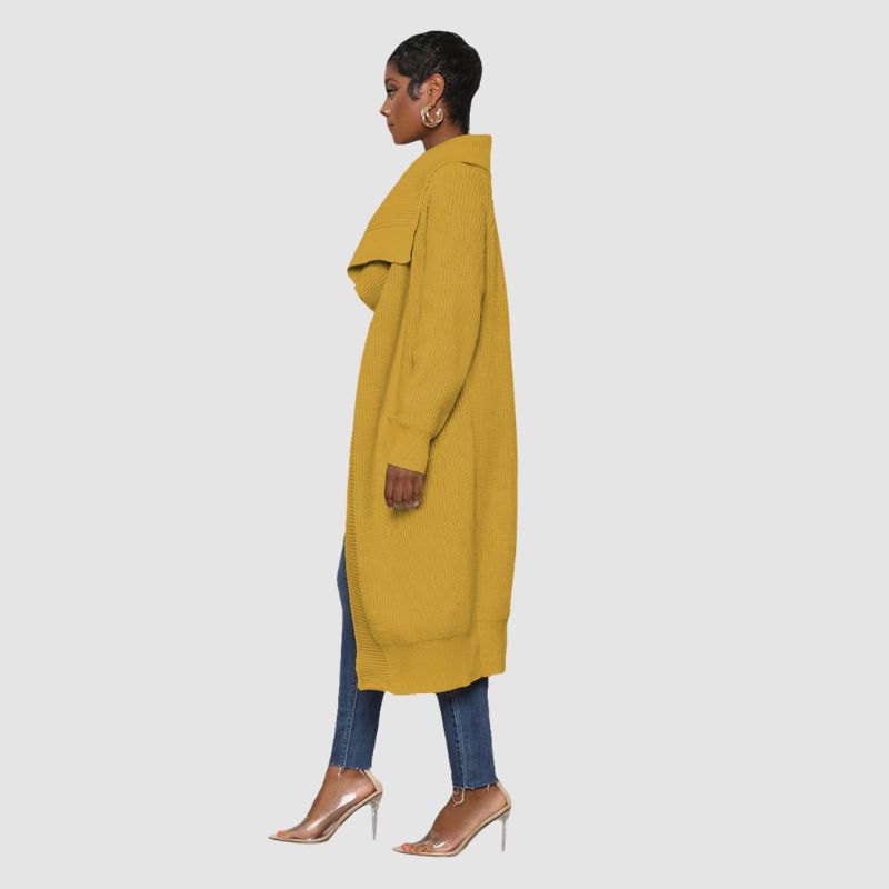 Solid Color Long Knit Cardigan