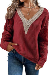 V Neck Long Sleeve Pullover Top