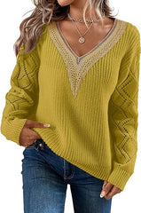 V Neck Long Sleeve Pullover Top
