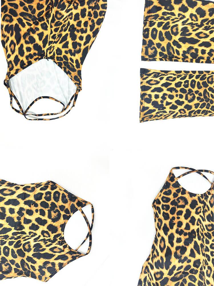 Leopard Print Cami Jumpsuit with Headband