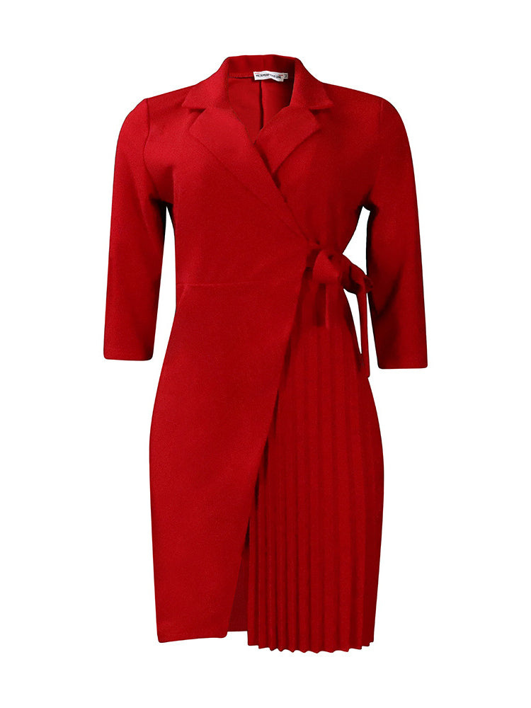 Tie Waist Pleated Midi Dress