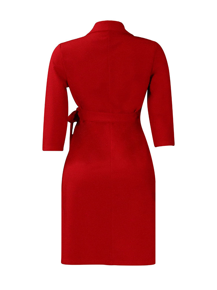 Tie Waist Pleated Midi Dress