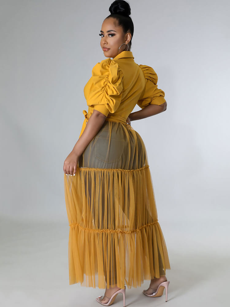 Mesh Patchwork Short Sleeve V Neck Top