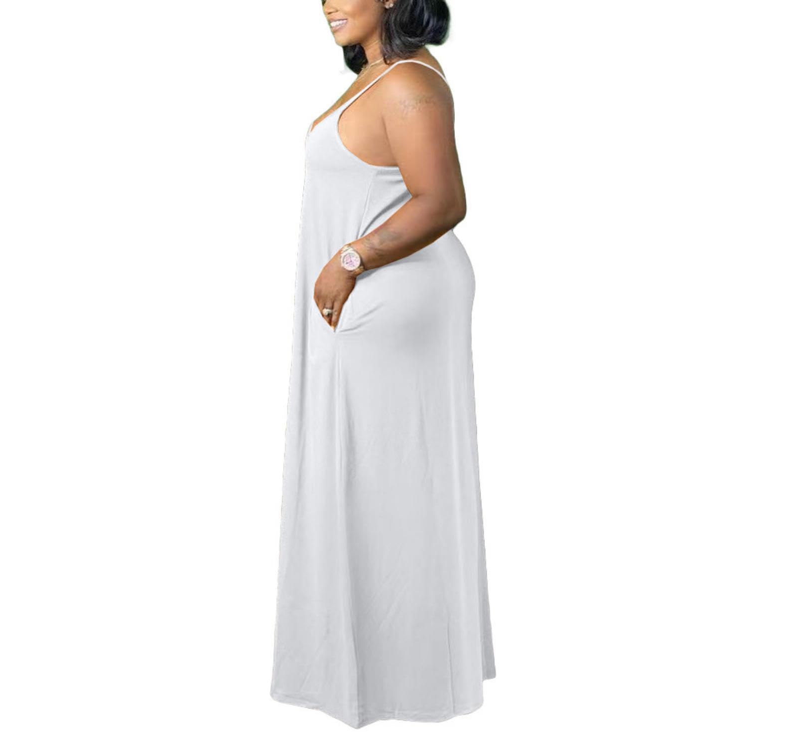 Plus Size Strap Maxi Dress With Pockets
