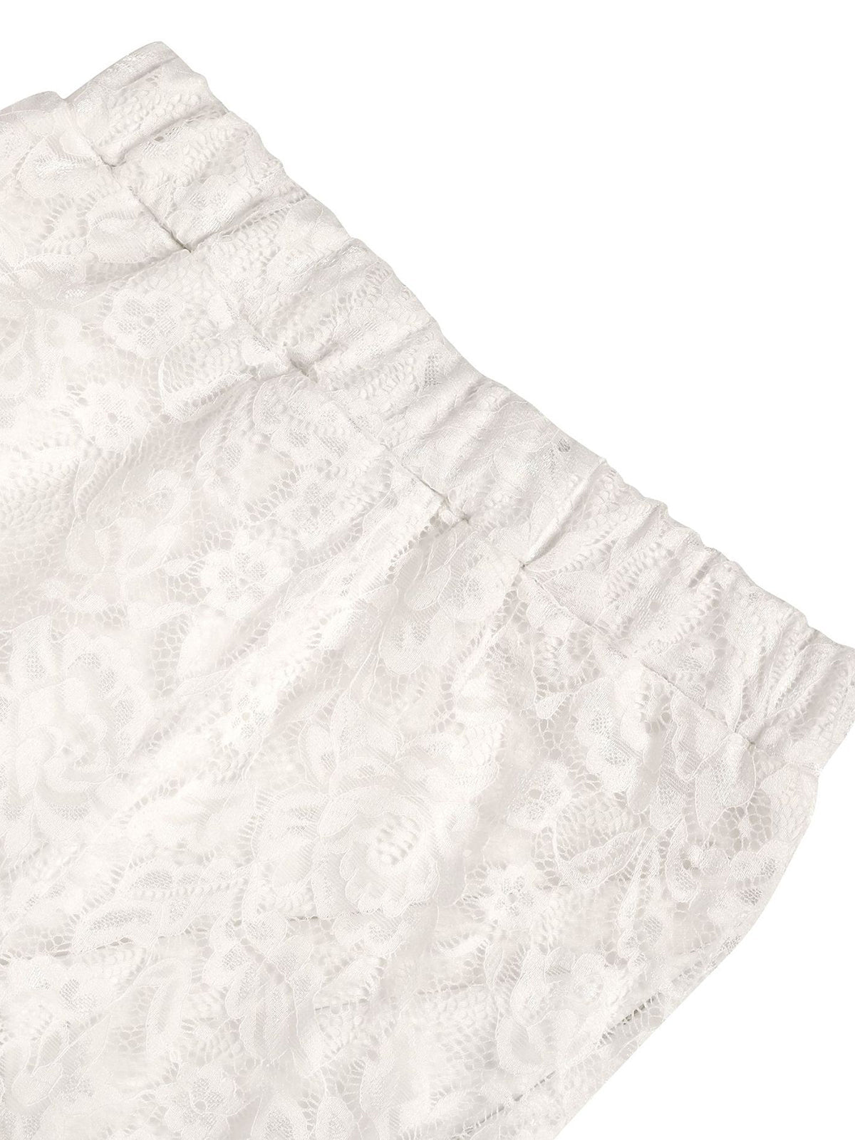 Lace Ruffle Trim Flared Pants