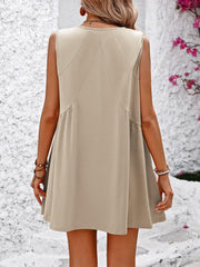 V Neck Sleeveless Loose Mini Dress