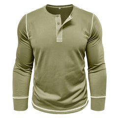 Men Long Sleeve Button Cotton Shirt