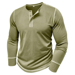 Men Long Sleeve Button Cotton Shirt