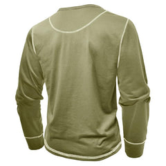 Men Long Sleeve Button Cotton Shirt
