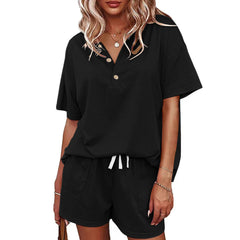 Two Piece Button Down Top and Shorts Set